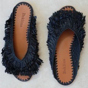 Beklina Black Fringe Sandals